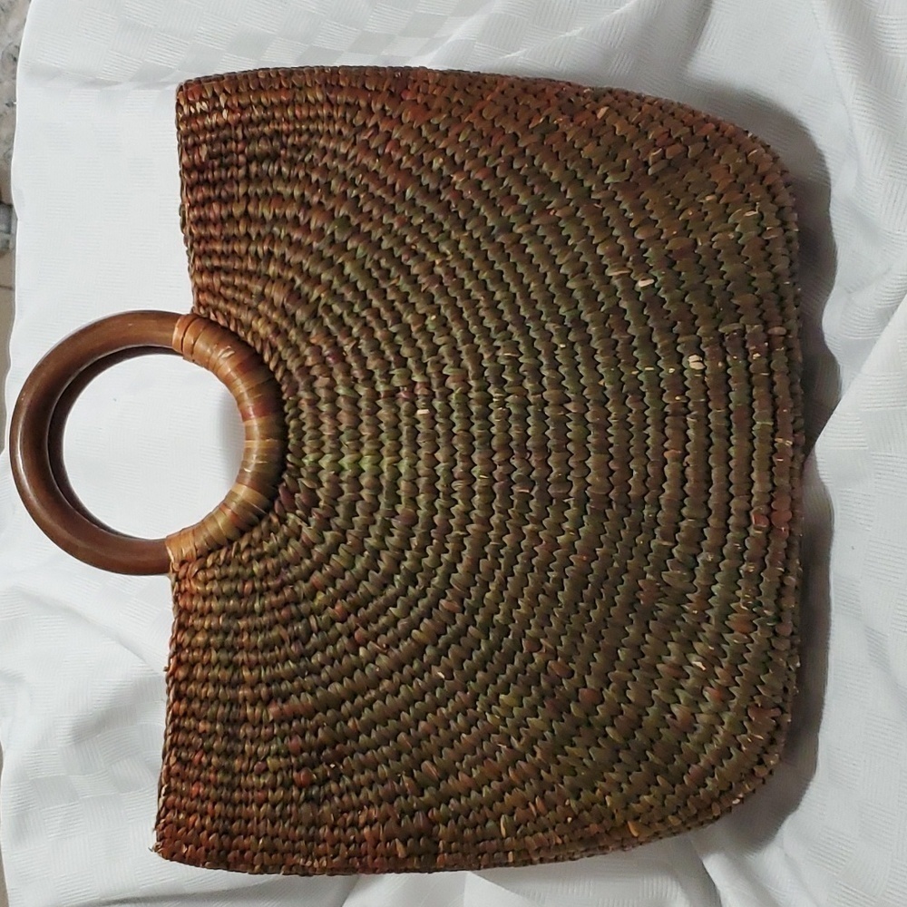 NWT! Mahalo Woven Water Hyacinth Tote - Picture 2 of 8